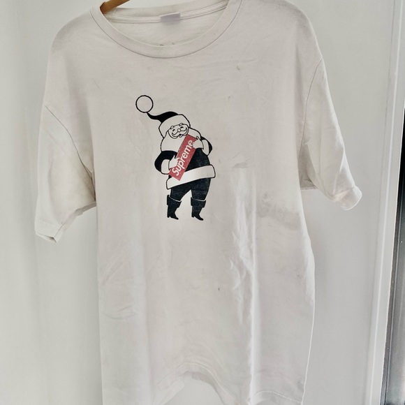 Supreme Other - Supreme White Tee with Santa Graphic
